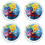 Sesame Street Kids Party Balloons - Set Of 4 Seasame Street Birthday Theme Balloon Decorations Featuring Elmo Big Bird Abby Cadabby Grover And Cookie Monster