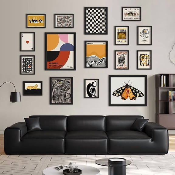 16 PCS Modern Maximalist Wall Art Set Framed Eclectic Prints Vintage Gallery Style Decorative Accent for Home Bedroom Dorm