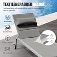 thumbnail image 3 of Lounge Chair Outdoor Set of 2, Outdoor Chaise Lounge Chairs with Side Table & Adjustable Headrest, Outdoor Lounge Chair with 5 Adjustable Position, Patio Chaise Lounge Chair for Beach, Yard, Pool,Grey, 3 of 6