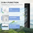 thumbnail image 4 of HOMCOM 42" Portable Evaporative Air Cooler, 3-In-1 Ice Cooling Fan Humidifier with Remote, Timer, Oscillating, LED Display, and 1.6 Gal Water Tank, Black, 4 of 10