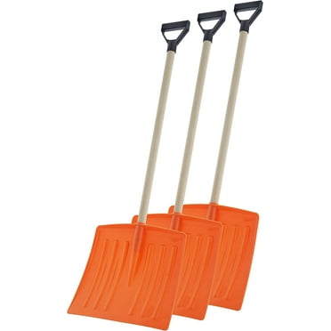 Superio Child Size Shovel- Plastic Snow Shovel for Kids, Toddlers- Orange, 3 Pack