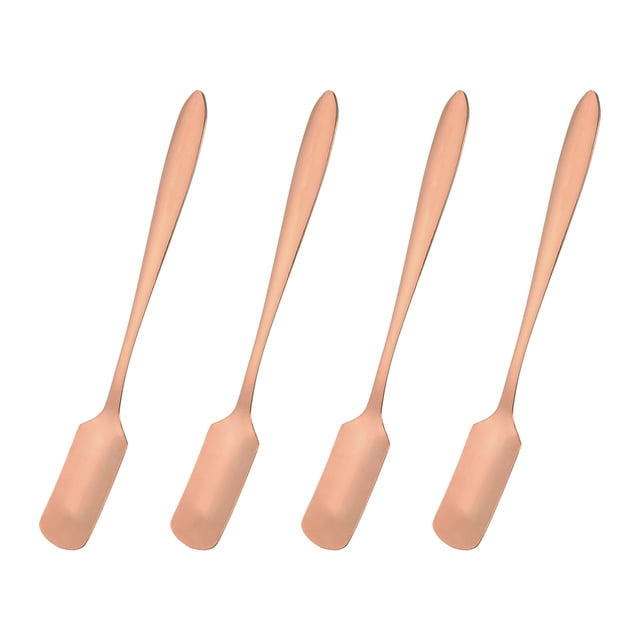 Unique Bargains 4Pack 5' Stainless Steel Mini Ice Tea Spoons Coffee Ice Cream Spoon, Rose Gold