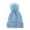 Sky Blue, variant on Toddler Hat Winter Knitted Hat Warm Lined & Pompom - Thick Soft Yarn Cap,Warm Thermal for Cold Weather,Stylish Headwear for Outdoor Activities,Size:0-4 Years