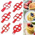 thumbnail image 1 of Iumwxz Kitchen Gadgets Kitchen Utensil Set 4 Hole Omelette Maker Multi-Functional 7-Link Round Star Heart Shaped Pancake Maker Breakfast Baking Molds Kitchen Accessories Red Silica Gel Rollback, 1 of 1