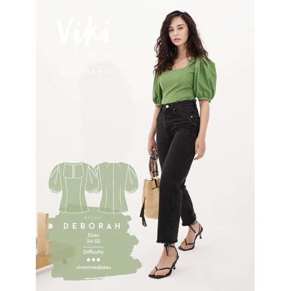 Vikisews Sewing Pattern Deborah Blouse Women UK 4-22 Tops
