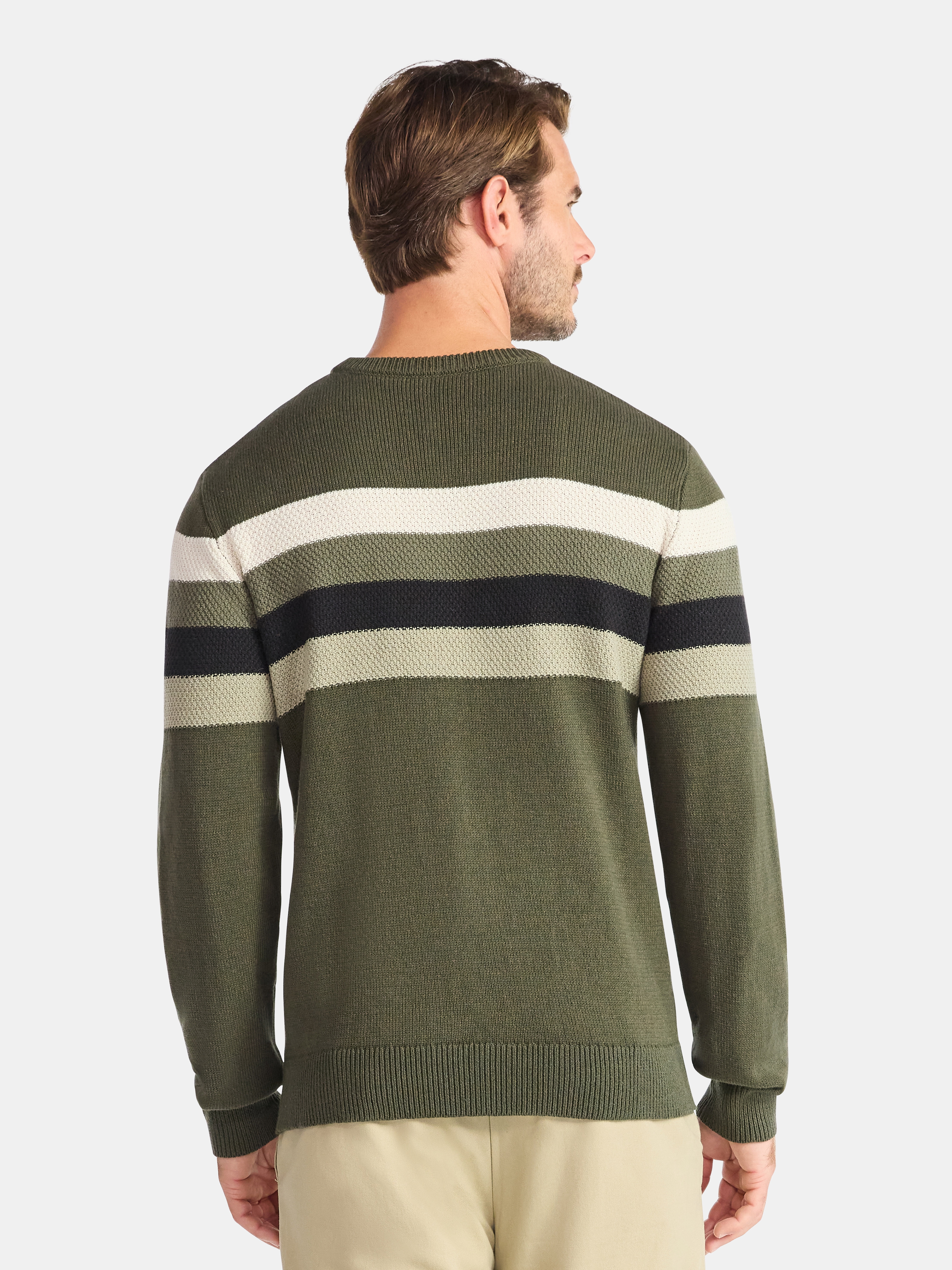 George Men's and Big Men's Chest Stripe Sweater, Midweight, Sizes S-3XL