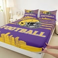 thumbnail image 3 of jejeloiu Football Rugby Game Queen Sheet Sets,Yellow Sport Helmet Bed Set For Ball Lovers 4 Pieces, 3 of 7