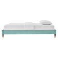 thumbnail image 4 of Platform Bed Frame, King Size, Velvet, Blue, Modern Contemporary Urban Design, Bedroom Master Guest Suite, 4 of 6