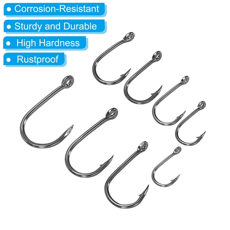 Uxcell 8 Sizes Catfish Hooks, 2#-9# Claw Fish Hook Fishing Hook High Carbon Steel J Shaped with Barbs Silver 800 Pack Uxcell 8 Sizes Catfish Hooks, 2#-9# Claw Fish Hook Fishing Hook High Carbon Steel J Shaped with Barbs Silver 800 Pack