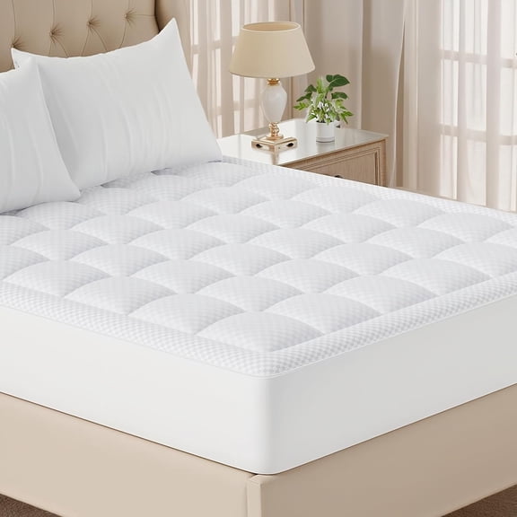 Mattress Topper Pad, Pillow Top Mattress Topper, Ultra-Soft Quilted Cooling Mattress Protector, Suitable for 8-24 Inch Deep Mattresses,900GSM Filling Options.