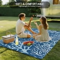 thumbnail image 5 of Fsddascl Navy Blue Coral Coastal Outdoor Rug for Patio/Deck/Porch, Non-Slip Large Area Rug 4 x 6 Ft, Ocean Nautical Seaside Beach Indoor Outdoor Rugs Washable Area Rugs, Camping Rug Carpet, 5 of 5
