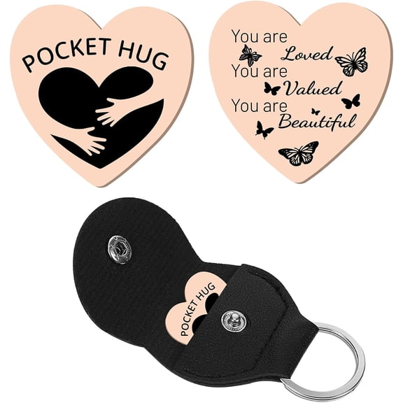 Heart Pocket Hug Token Labyrinth Long Distance Relationship Keepsake Keychain for DIY handcrafting