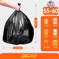 thumbnail image 2 of Bolsas de basura Delxo de 60 galones, 97 x 147 cm, 23 micras, 100 unidades, negras, 2 of 9
