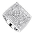 thumbnail image 3 of Forever Jewels 4Ct Round Cut Moissanite Pyramid Shaped Pinky Men's Ring 14K White Gold Plated, 3 of 5