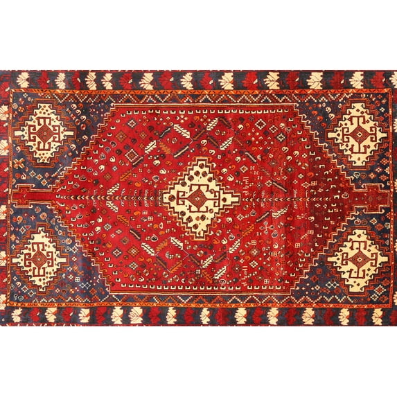 Ahgly Company Indoor Rectangle Traditional Red Persian Area Rugs, 7' x 10'