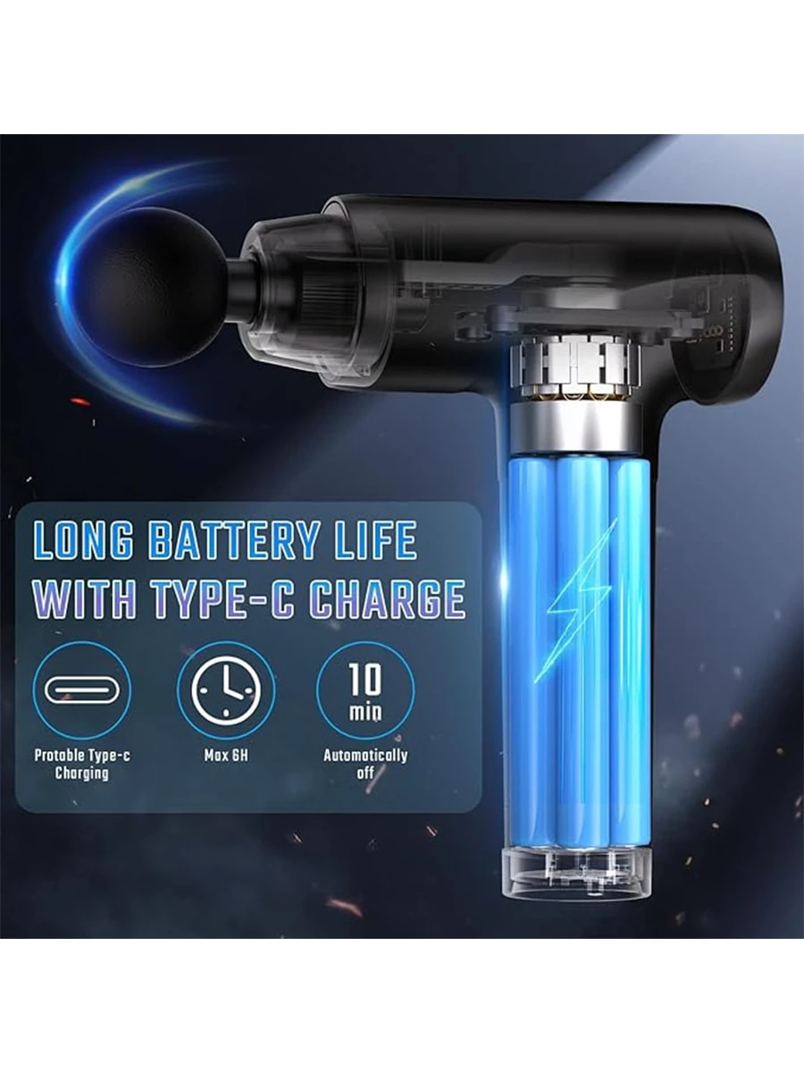 Muscle Massage Gun LCD Display Percussion Deep Tissue Muscle Massager 7 Speed Quiet