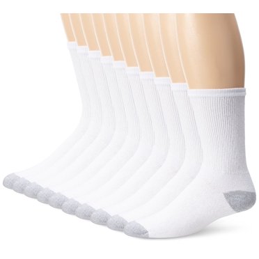 Fruit Of The Loom Men's Cushioned Crew Socks (6-Pair Pack) – Comfortable, Breathable, Reinforced Heel & Toe