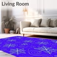 thumbnail image 2 of ODIKA 8'x10' Machine Washable Non-Slip Area Rug, Winter Whirl Latch Hook Design Featuring Stylized Snowflakes and Spirals High Traffic Rug with Pad, Purple, 626625, 2 of 8