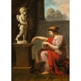 thumbnail image 2 of Nicolas-André Monsiau 11x14 Black Ornate Wood Framed Double Matted Museum Art Print Titled: Offering to Love, 2 of 5