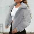 thumbnail image 2 of IROINNID Women's Anorak Jacket Long Sleeve Solid Color Turndown Lapel Outwear, Loose Autumn/Winter Cross-Border Temperament Of Lapel Single Breasted Belt Wool Jacket, 2 of 5