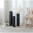 thumbnail image 5 of Sziqiqi Hammered Hexagon Floor Vase Set of 3: Black Metal Tall Vases for Flowers Living Room Decor Industrial Chic Home Office Corner Dining Room Bedroom 27/23/20 Inch Ideal Gift Idea, 5 of 11