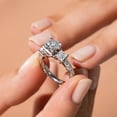 thumbnail image 5 of 1ct-2.5ct Three Stone Engagement CVD Lab Grown Diamond Ring in 14K White Gold, 5 of 10
