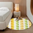 thumbnail image 2 of Gradient Leaf Round Area&nbsp;Rug 6ft Spring Leaves Non-Slip&nbsp;Washable Circle Rugs Soft Felt Indoor Floor Mat for Bedroom Kitchen Living Room Bathroom, 2 of 9