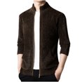 thumbnail image 2 of Maoxin Men's Coats and Jackets Men's Cardigan Casual Stand Up Collar Knitted Jacket Fashionable Zipper Cardigan Army Green 2XL, 2 of 6