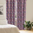 thumbnail image 2 of Ambesonne Folk Window Curtains, Colorful Hearts Art, Each 28" W x 63" L, Dark Lavender Multicolor, 2 of 4