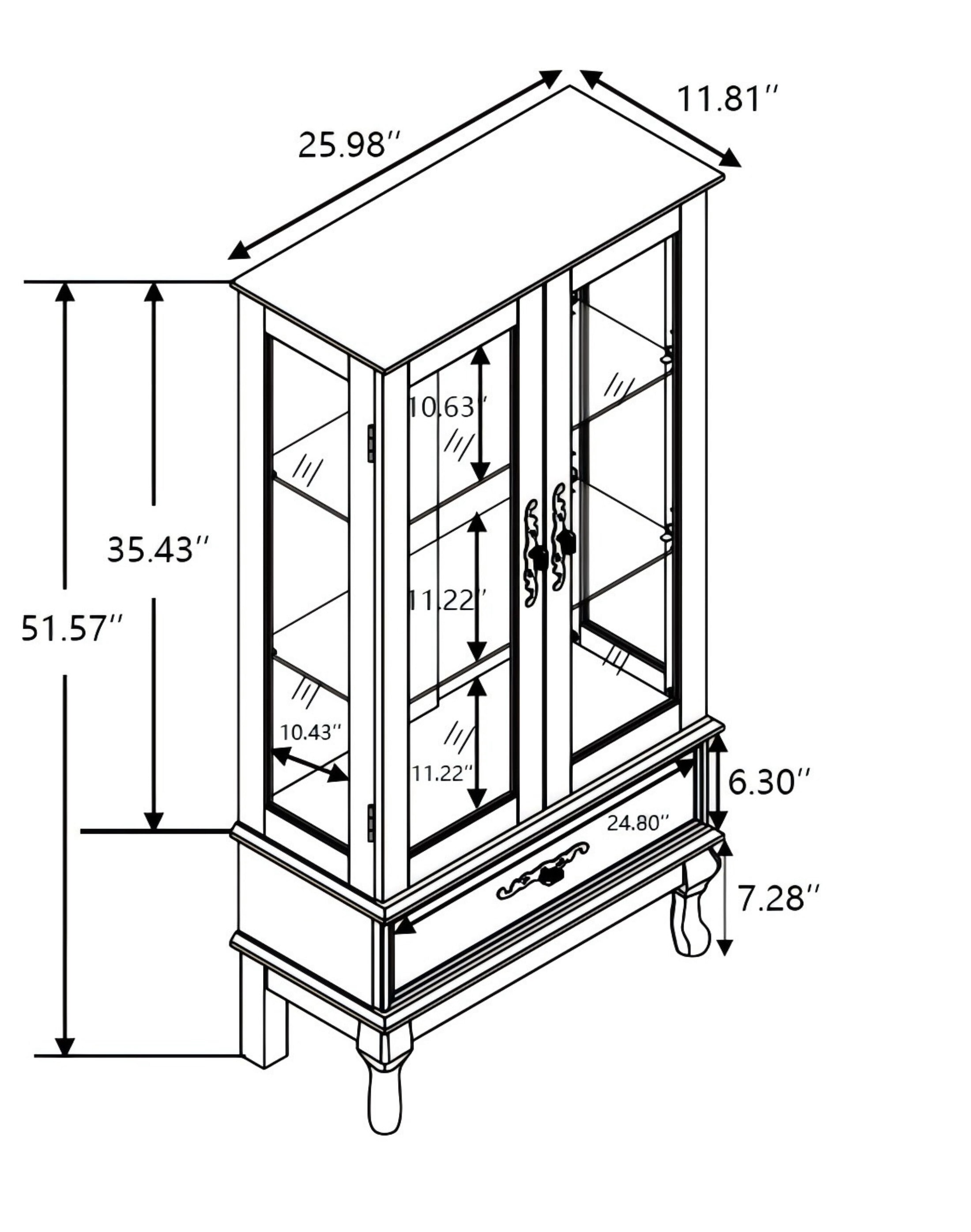 AENKYO Lighted Glass Display Cabinet, Stylish Glass Curio Cabinet with Adjustable Glass Shelves, Light Oak