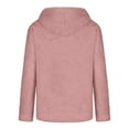 thumbnail image 4 of HAPIMO Womens Sweatshirt Long Sleeve Solid Color Sweatshirt Casual Warm Hooded Plush Pullover Tops Plus Fleece Womens Fall Fashion Clothes Pink XL, 4 of 8