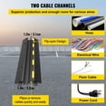 thumbnail image 3 of Cable Protector Ramp, 5 Packs 2 Channels Speed Bump Hump, Rubber Modular Speed Bump Rated 11000 LBS Load Capacity, Protective Wire Cord Ramp Driveway Rubber Traffic Speed Bumps Cable Protector, 3 of 6