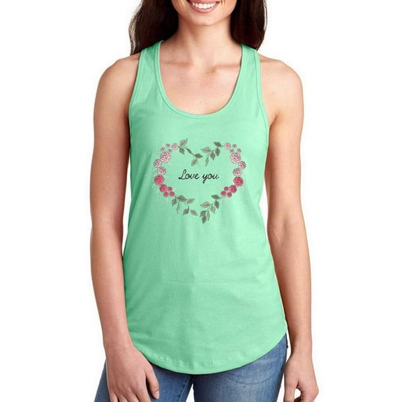 Love You Rose Garland Racerback Tank Women -Image by Shutterstock, Female x-Small