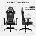 thumbnail image 2 of GTRACING Gaming Chair Fabric Height AdjustableReclining Office Chair, Black, 2 of 7