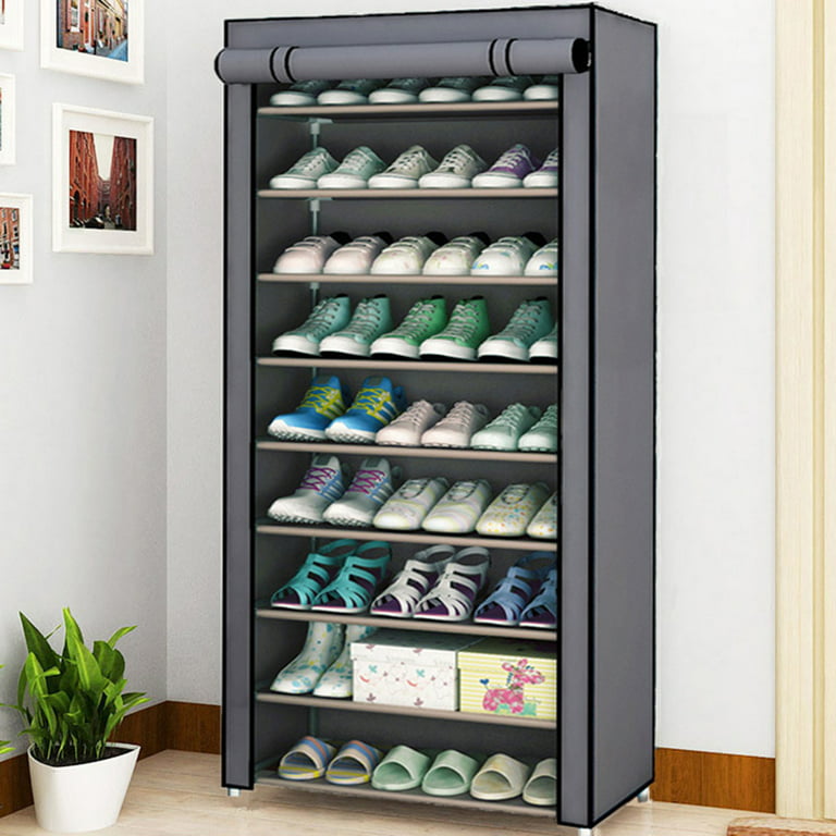 UDEAR 9 Tier Shoe Rack with Dustproof Cover Shoe Shelf Storage