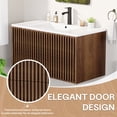thumbnail image 4 of Erinnyees 36-Inch Floating Bathroom Vanity with Sink Combo, Wall-Mounted Cabinet with 2 Fluted Drawers & Silent Slides, Includes Faucet & Adjustable Hardware, 4 of 7