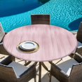 thumbnail image 6 of Pink Round Tablecloth, Fitted Table Cover with Elastic for 55"-60" Round Tables, Modern Abstract Art Ombre Striped Table Cloth Outdoor Indoor Dinning Party Waterproof Tablecloths, 6 of 7
