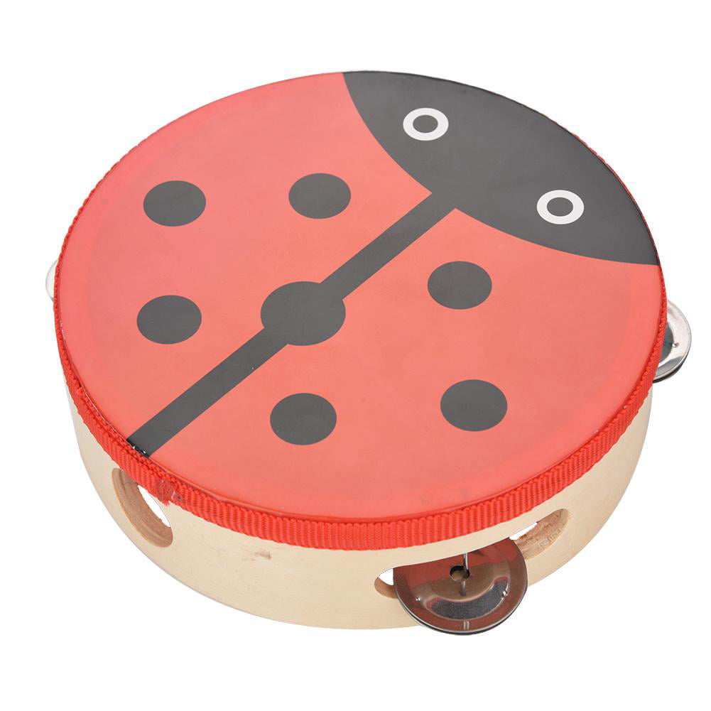 Beetle Wooden Handheld Colorful Wood Percussion Instrument 15Cm Attractive For Sing Or Dance Accompaniment Handheld Tambourine