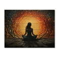thumbnail image 3 of Designart "Yoga in the Forest in Yellow and Black III" Yoga Print on Natural Pine Wood, 3 of 5