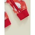 thumbnail image 6 of Suealasg Baby Boy Girls Pajamas Rompers Newborn Christmas Clothes Long Sleeve Santa Claus Print One-Piece Pajamas Infant Zip-Up Footless Pjs Full Length Jumpsuits, 6 of 7