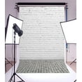 thumbnail image 2 of ABPHOTO 5x7ft Photography Backdrop Painted White Brick Wall and Gray Stone Floor Room Interior Backdrops for Photo Shoots Newborn Lovers Party Adult Kids Baby, 2 of 4