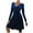 Blue, variant on Odeerbi Dresses for Women Fall Dresses V-Neck Solid Color Long Sleeves Gold Velvet High Waist Formal Dress Green