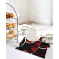 thumbnail image 4 of Black Red Kitchen Dish Towels for Drying Dishes Set of 4, White Circle Geometric Abstract Texture Waffle Weave Microfiber Hand Tea Bathroom Towels Quick Dry & Absorbent Towel 12x12, 4 of 7
