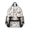 thumbnail image 3 of White Colorful Butterfly Flower Pattern Cute School Backpack Bag for School with Padded Back and Adjustable Shoulder Straps 15.25"x11.5"x5.25", 3 of 5