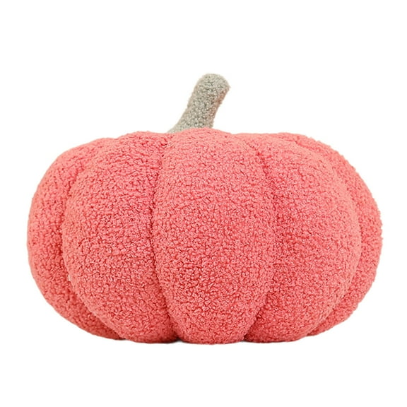 CuiLiyq Fall Pumpkin Pillows, Halloween Decoration Plush Throw Pillows, Soft Fleece Cute 3D Shaped Cushion for Sofa Bedroom Autumn Thanksgiving (Pink)
