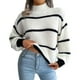 thumbnail image 1 of Lantern Sleeve Knitwear, Machine Washable Striped Knitwear Breathable Easy To Pair For Autumn Winter ANGGREK JB1711, 1 of 7