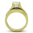 thumbnail image 3 of Luxe Jewelry Designs Women's Stainless Steel IP Gold Plated Channel Wedding Ring with Cubic Zirconia, 3 of 5