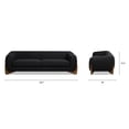 thumbnail image 6 of Jennifer Taylor Home Alpine 90.5" Modern Scandinavian Boucle Minimalist Round Arm Sherpa Sofa, Ebony Black, 6 of 7