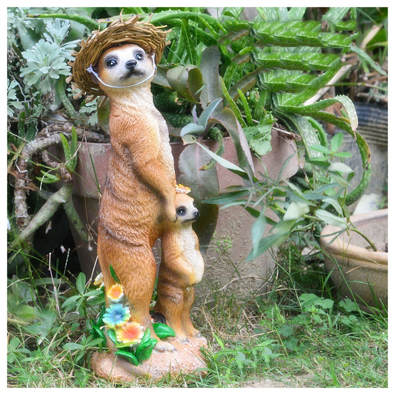 Indoor Outdoor Garden Gardener Baby Meerkat Ornament Gift Fun NEW 