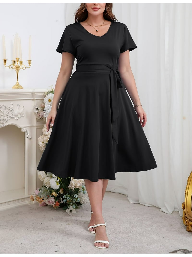 anne klein wrap dress Plus Size Wrap Dress in Black